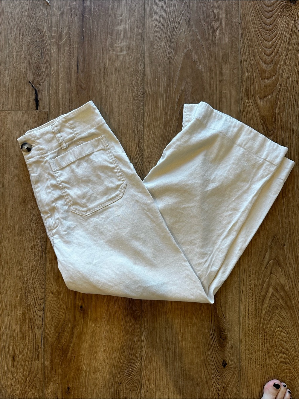 Anthropologie Colette White Linen Pants